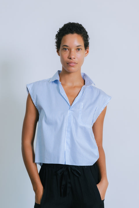 Nikki Shirt Blue Stripe Shirting