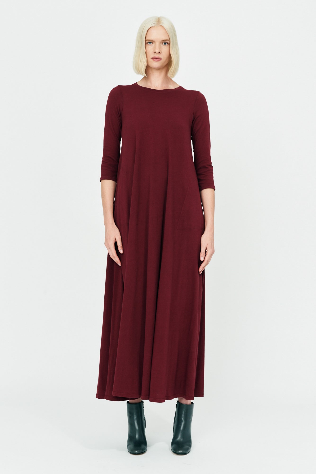 Sienna Classic Jersey Drama Maxi Dress Full Front View