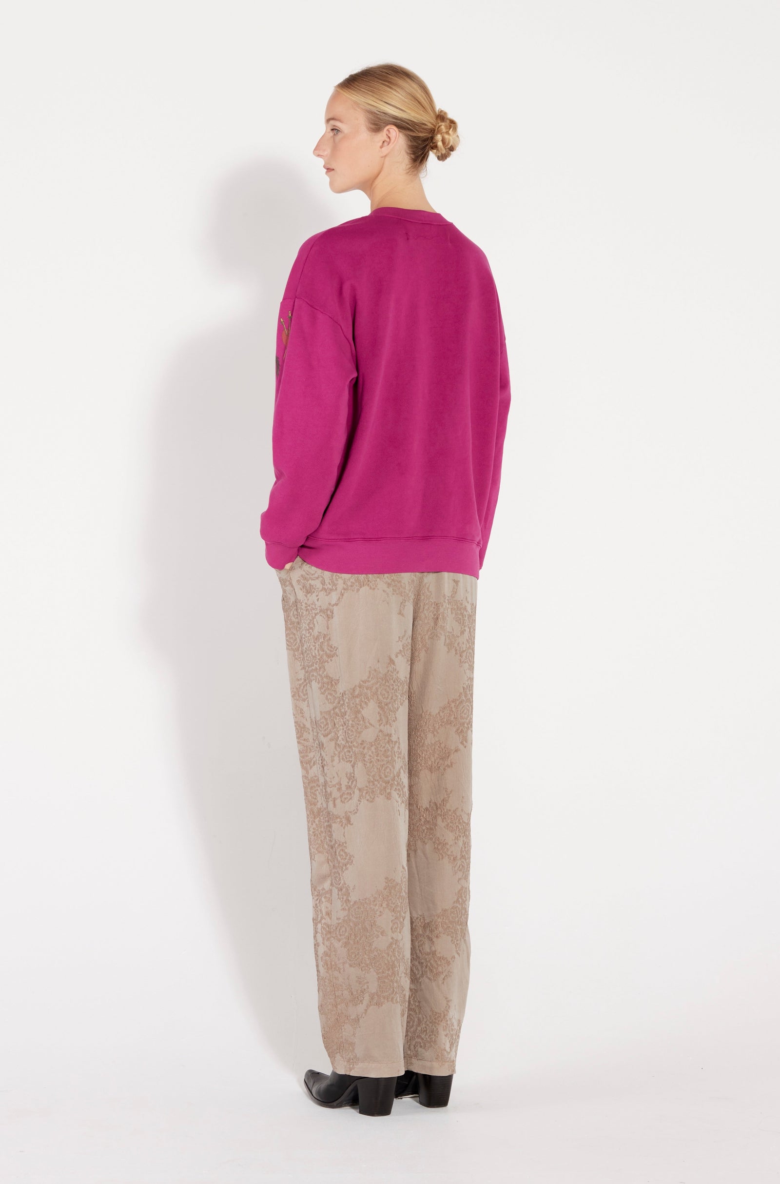 Dahlia Tarot Fleece Yves Sweatshirt Full Back View
