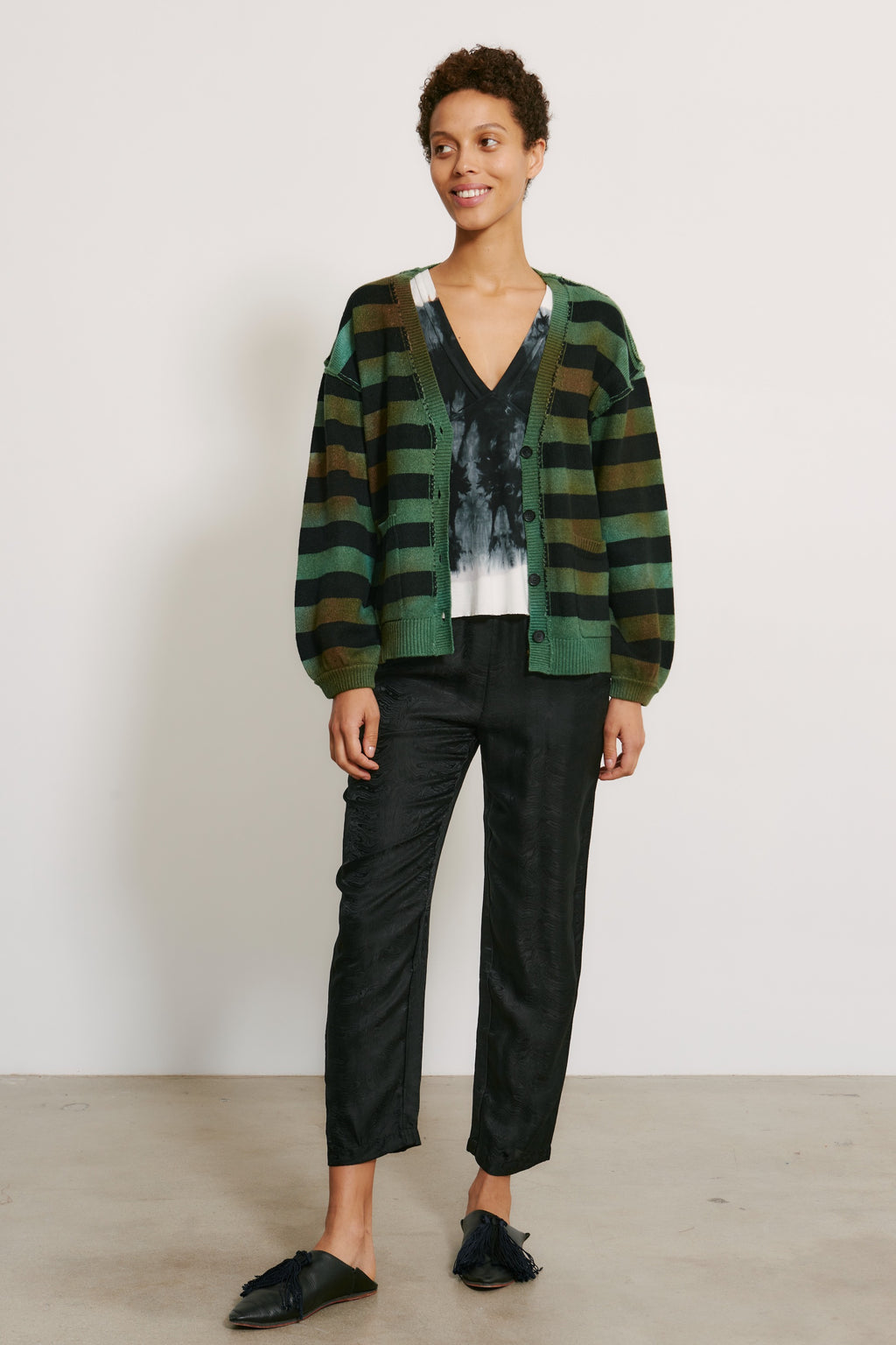 Forest Stripe Tie Dye Viola Cardigan – Raquel Allegra