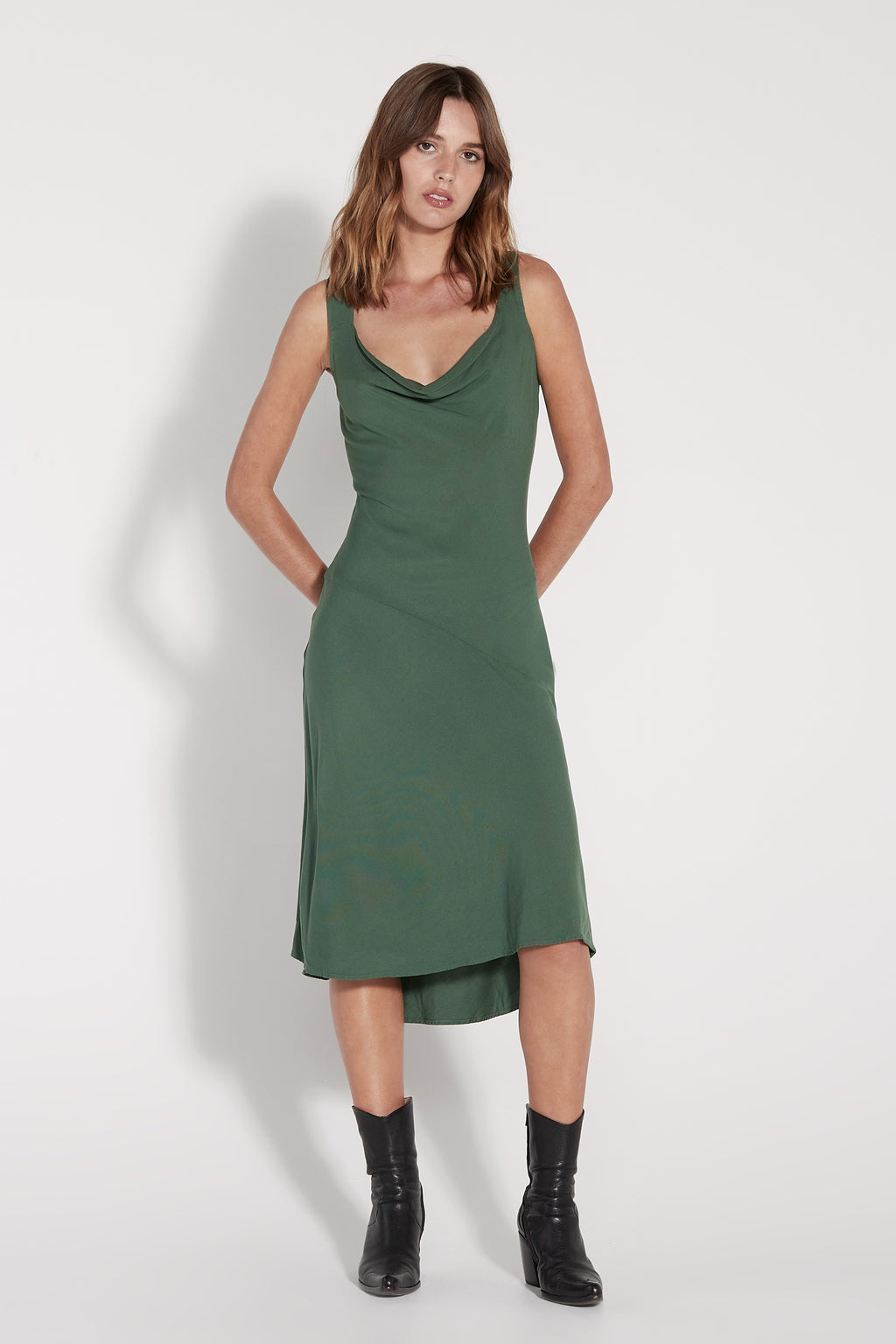 Forest Viscose Linda Midi Dress – Raquel Allegra