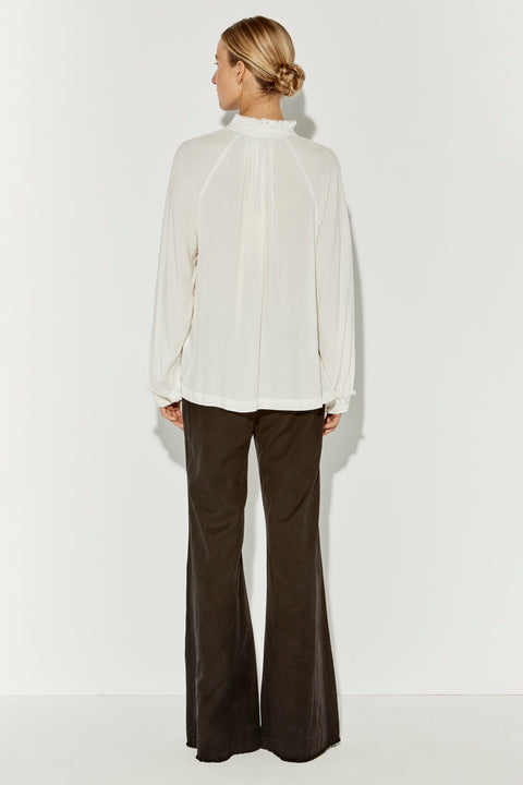 Washed White Viscose Brigitte Blouse Full Back View   View 4 