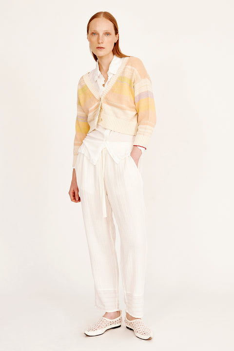 Cotton Cashmere Yellows Gower Cardigan RA-SWEATER PREFALL'24      View 1 