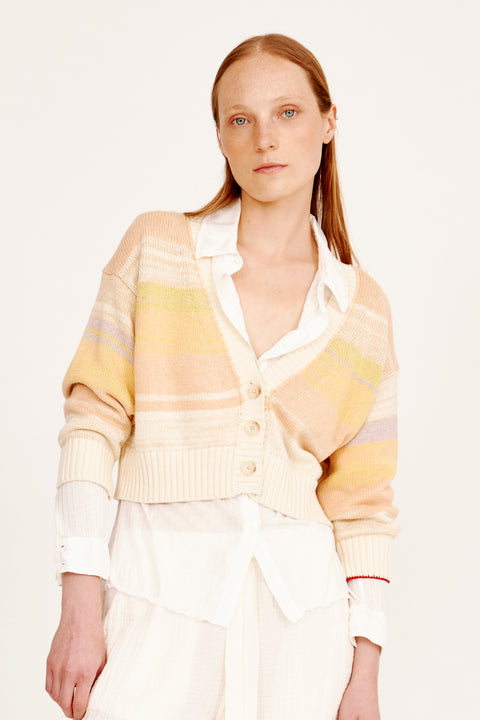 Cotton Cashmere Yellows Gower Cardigan RA-SWEATER PREFALL'24      View 2 