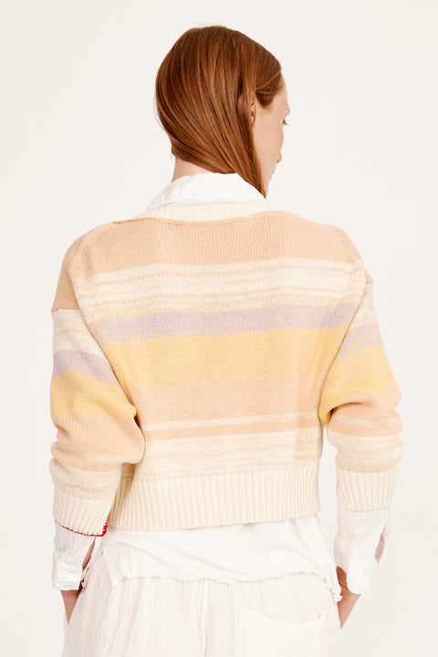 Cotton Cashmere Yellows Gower Cardigan RA-SWEATER PREFALL'24      View 4 