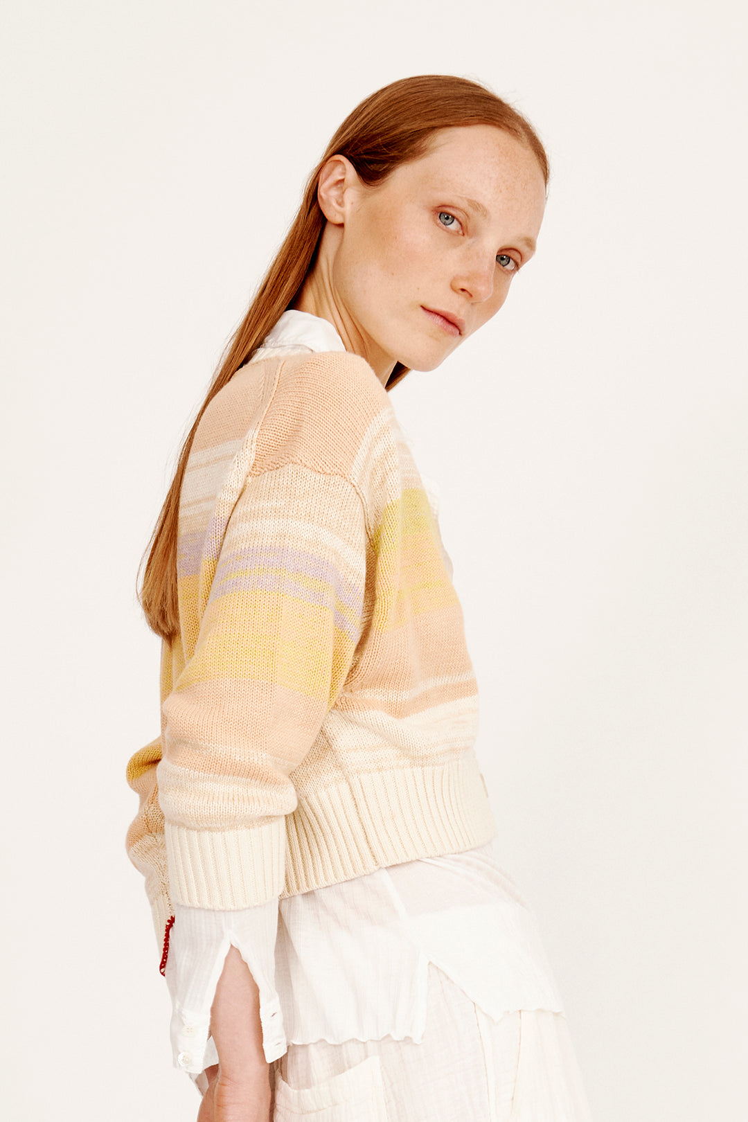 Cotton Cashmere Yellows Gower Cardigan RA-SWEATER PREFALL'24   