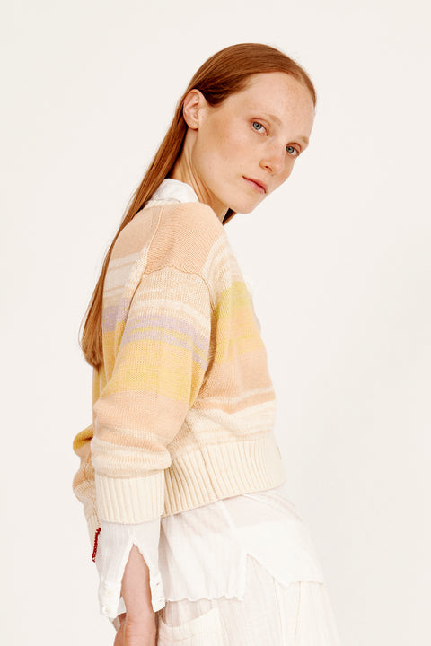 Cotton Cashmere Yellows Gower Cardigan RA-SWEATER PREFALL'24      View 3 