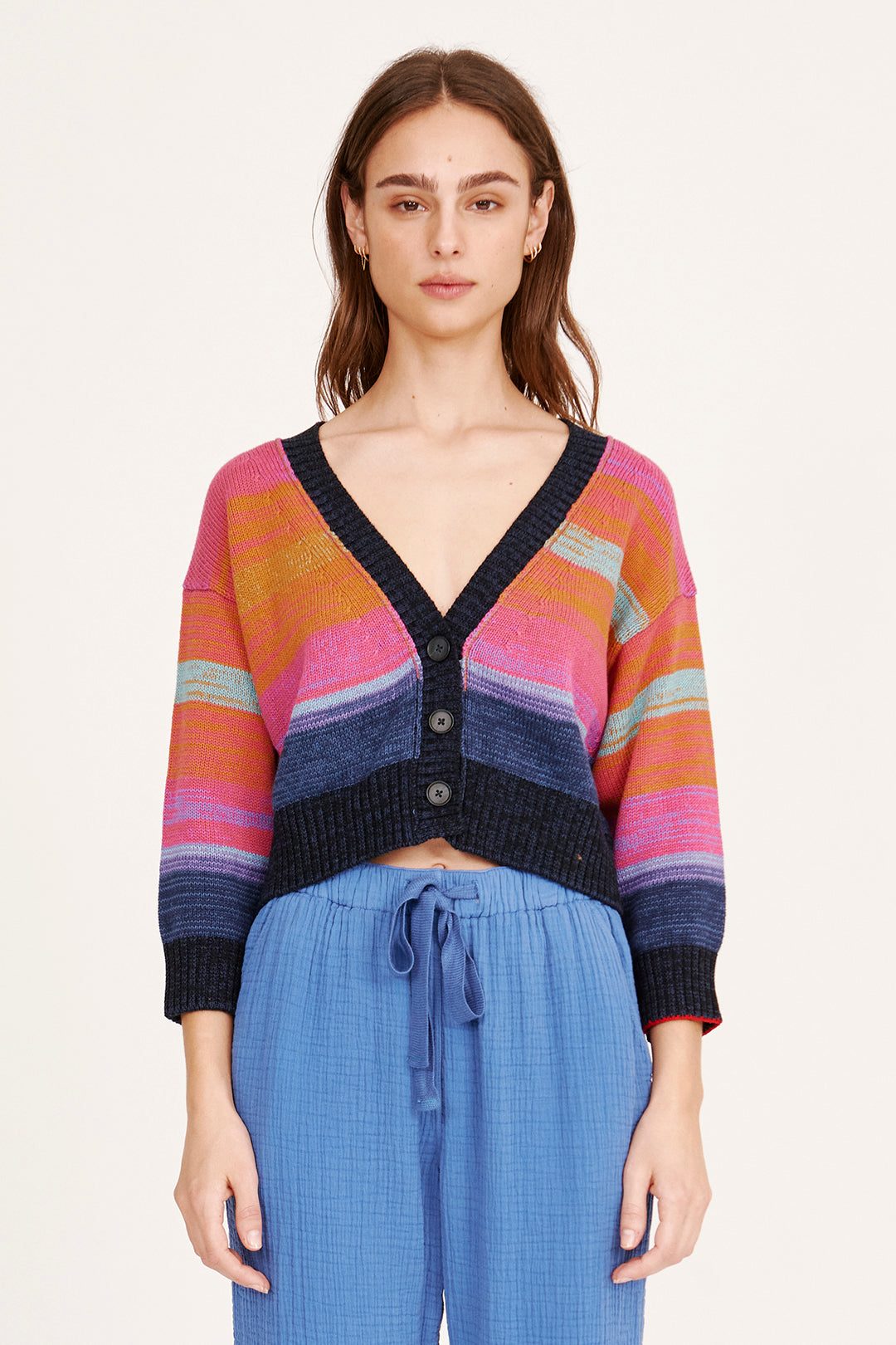 Cotton Cashmere Blues Gower Cardigan RA-SWEATER PREFALL'24   