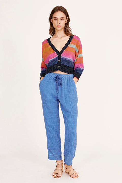 Cotton Cashmere Blues Gower Cardigan RA-SWEATER PREFALL'24      View 1 