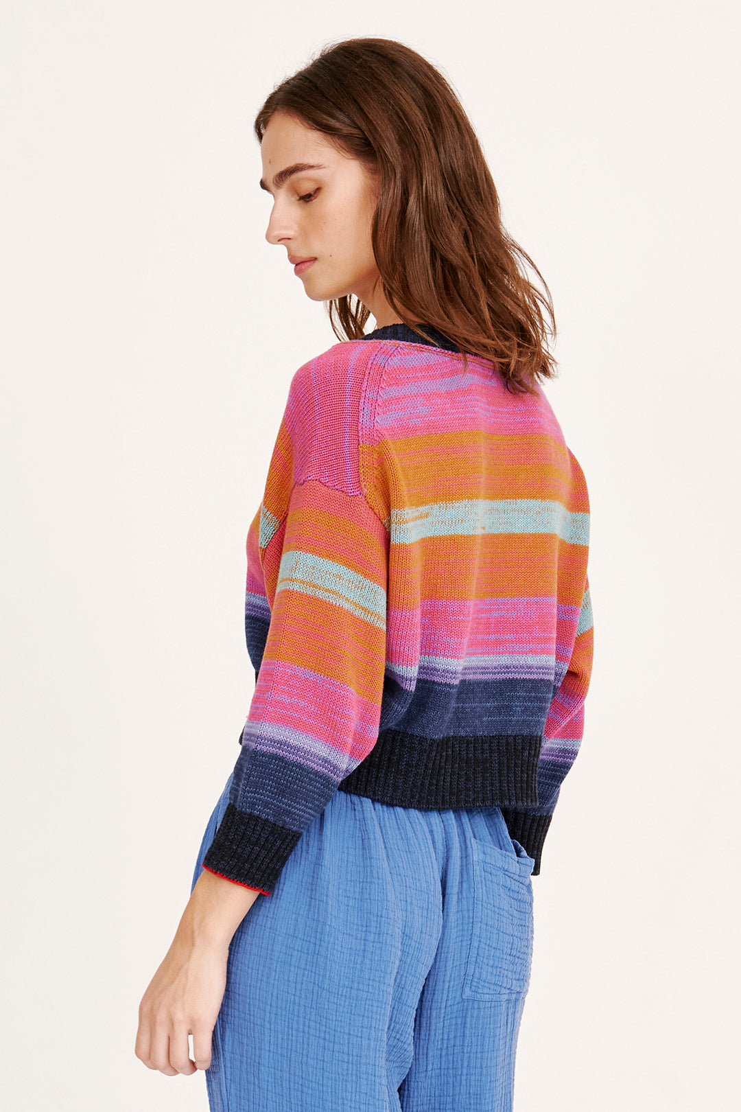 Cotton Cashmere Blues Gower Cardigan RA-SWEATER PREFALL'24   