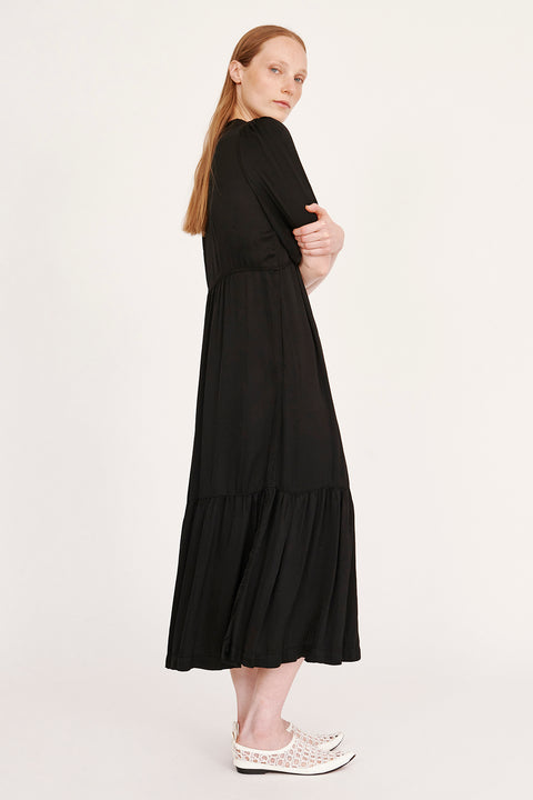 Pebble Satin Black Perfect Dress RA-DRESS PREFALL'24      View 4 