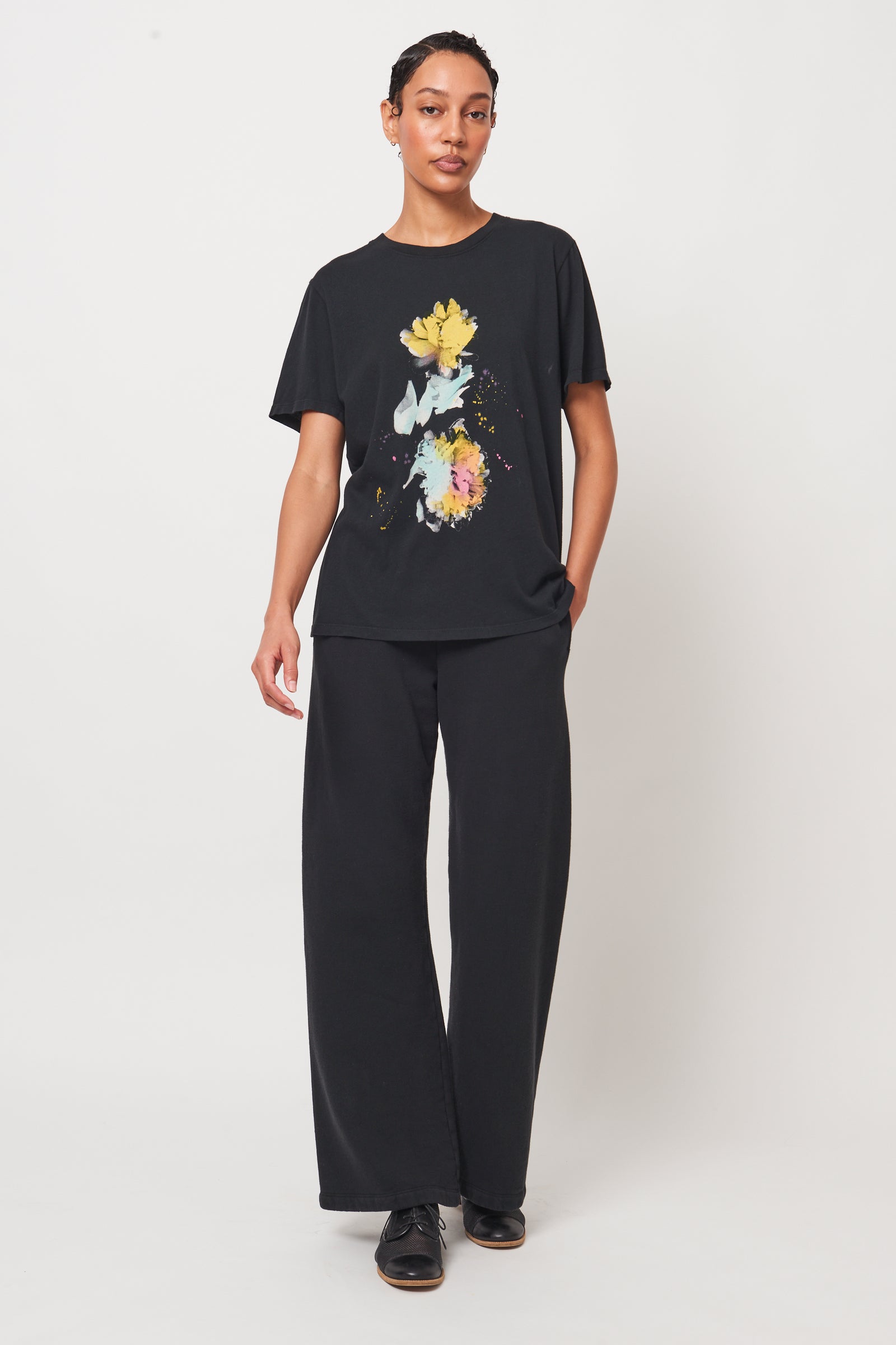 Black Flower Scan Screen Print Betty T-Shirt RA-TOP/JERSEY ARCHIVE-FALL1'23   