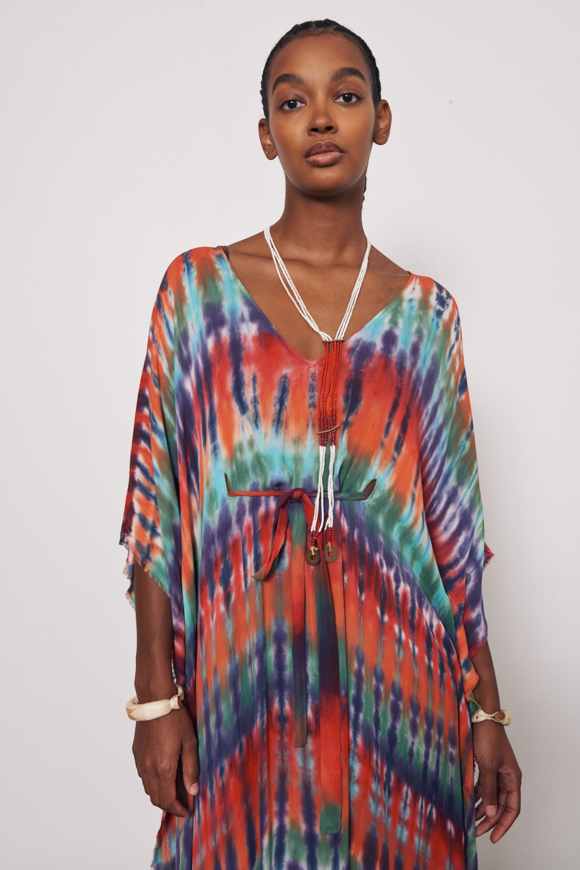 Rainbow Kigali Silk Caftan – Raquel Allegra