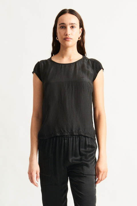 Silk Black Darcey Tee