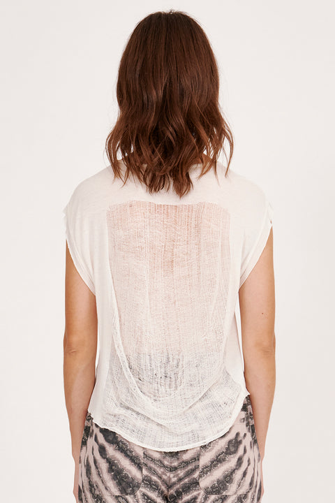 Dirty White Homage Shred Tee RA-TOP PREFALL'24      View 4 