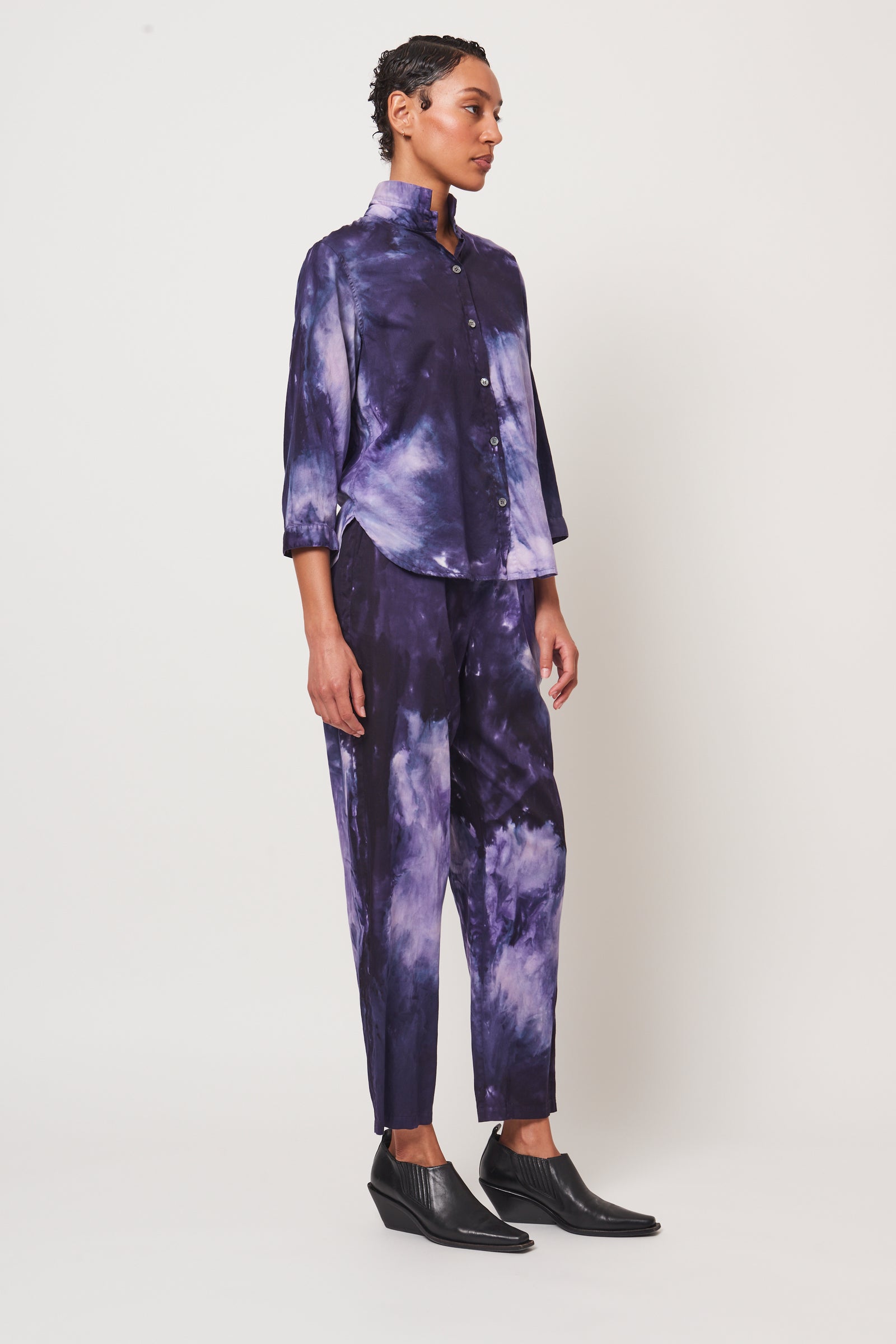 Cosmic Eggplant Treatment Lauren Blouse RA-TOP ARCHIVE-FALL1'23   