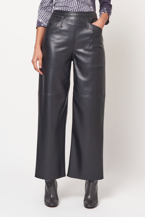 CLARA PANT High Waist Slim Trouser (Black Linen) – Zoo Label