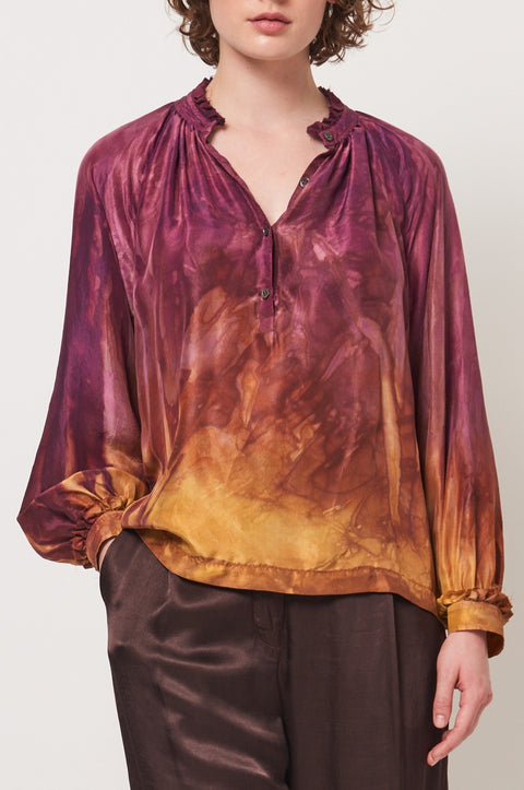 Burgundy Sabine Blouse RA-Top ARCHIVE-FALL2'23      View 2 
