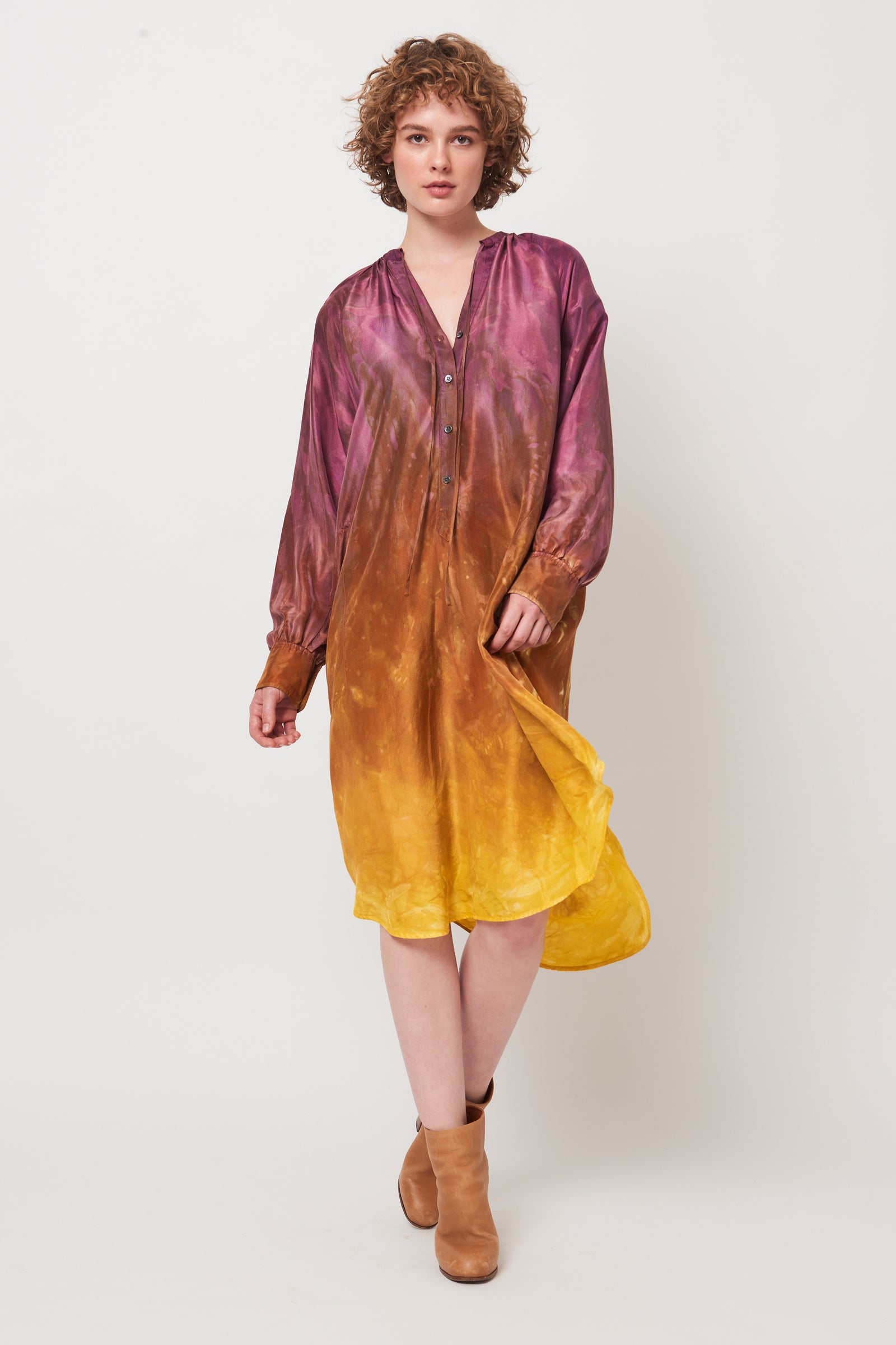Burgundy Poet Dress RA-Dress ARCHIVE-FALL2'23   