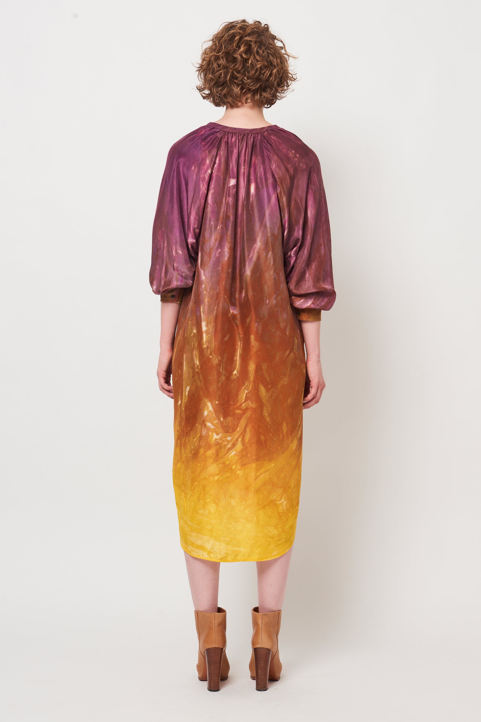 Burgundy Poet Dress RA-Dress ARCHIVE-FALL2'23   