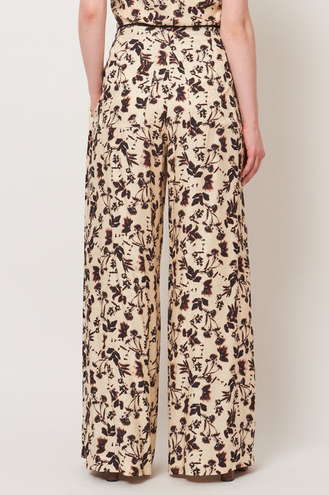 Cream Flower Trapeze Pant RA-PANT ARCHIVE-FALL1'23      View 4 