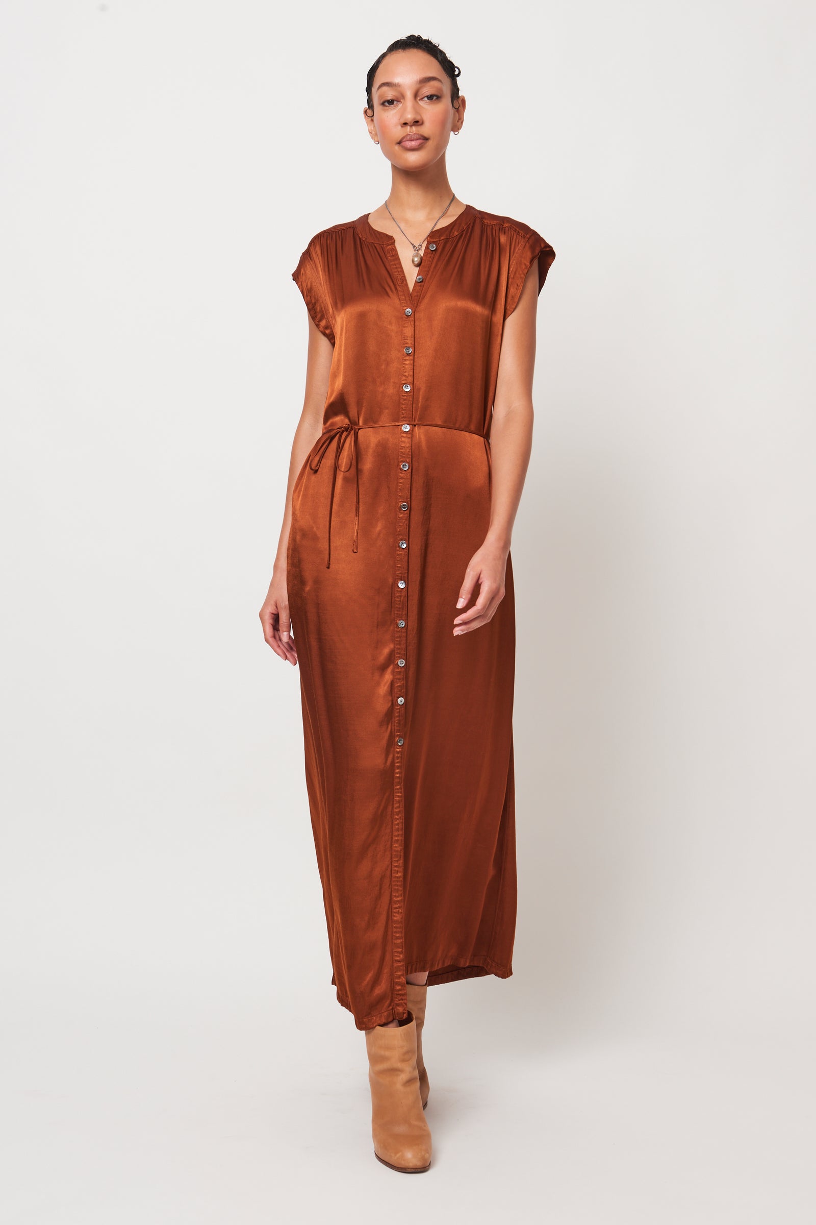 Cognac Violet Maxi Dress RA- DRESS ARCHIVE-FALL1'23   