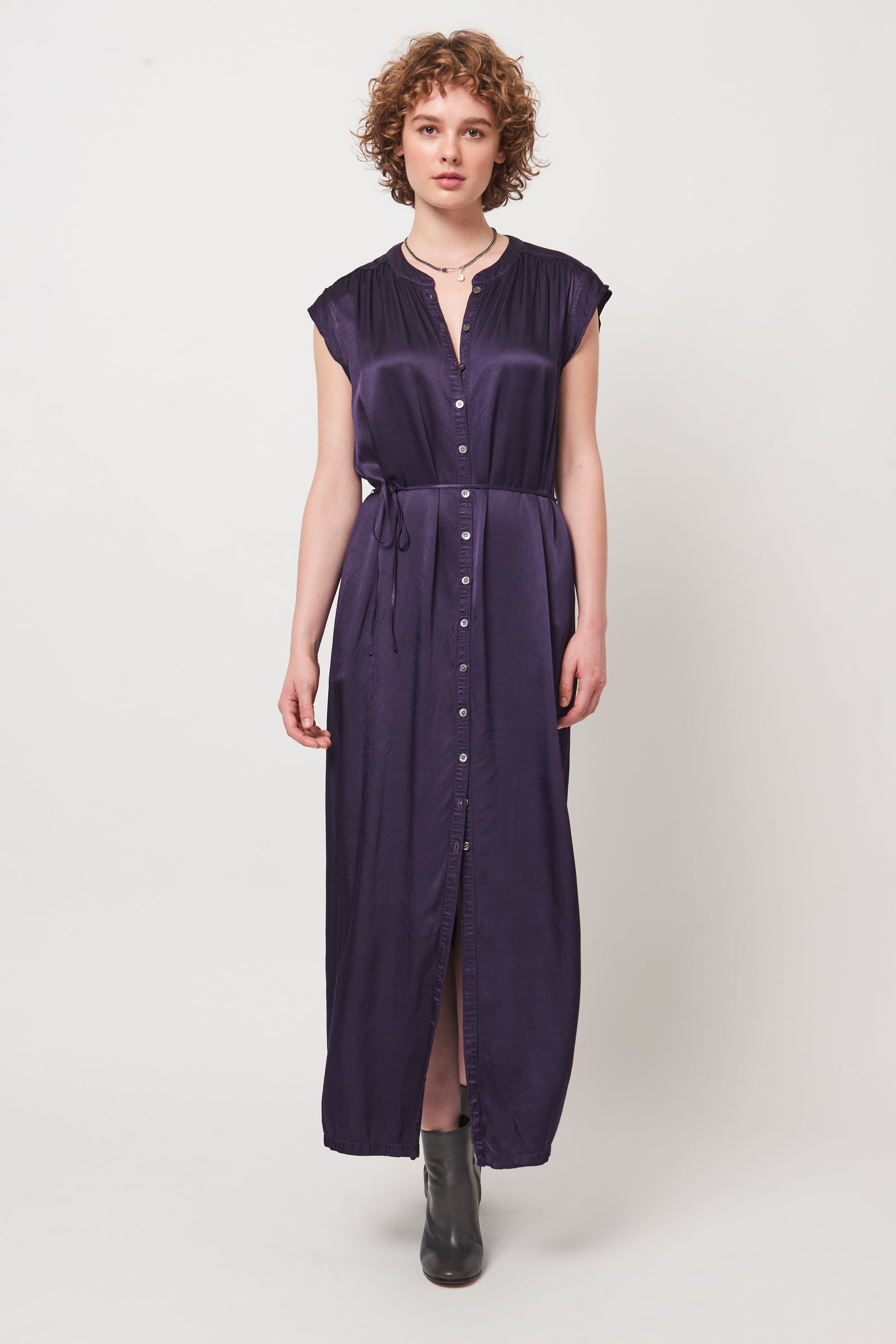 Dark Eggplant Violet Maxi Dress RA- DRESS ARCHIVE-FALL1'23   