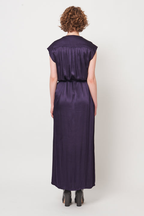 Dark Eggplant Violet Maxi Dress RA- DRESS ARCHIVE-FALL1'23      View 5 