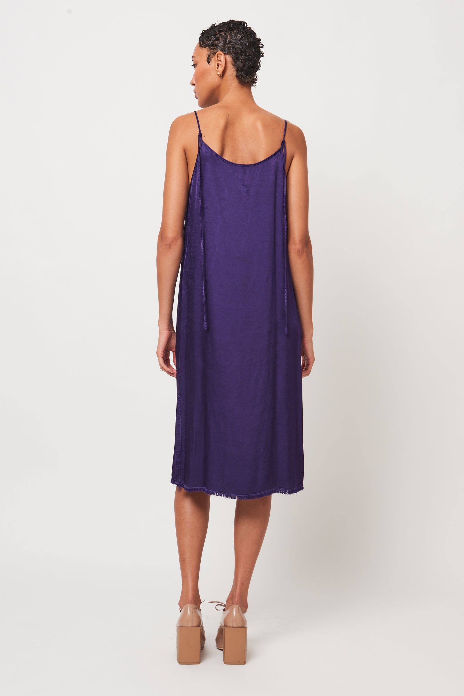 Bright Violet Eve Slip Dress RA- DRESS ARCHIVE-FALL1'23   