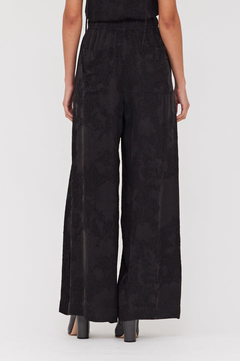 Silk Jacquard Black Athena Pant โ Raquel Allegra