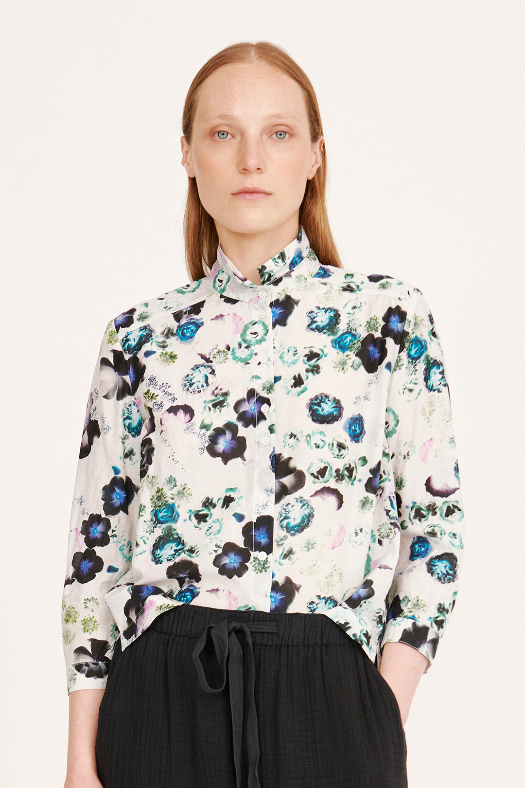 Silk Voile White Floral Rodeo Blouse RA-TOP PREFALL'24   