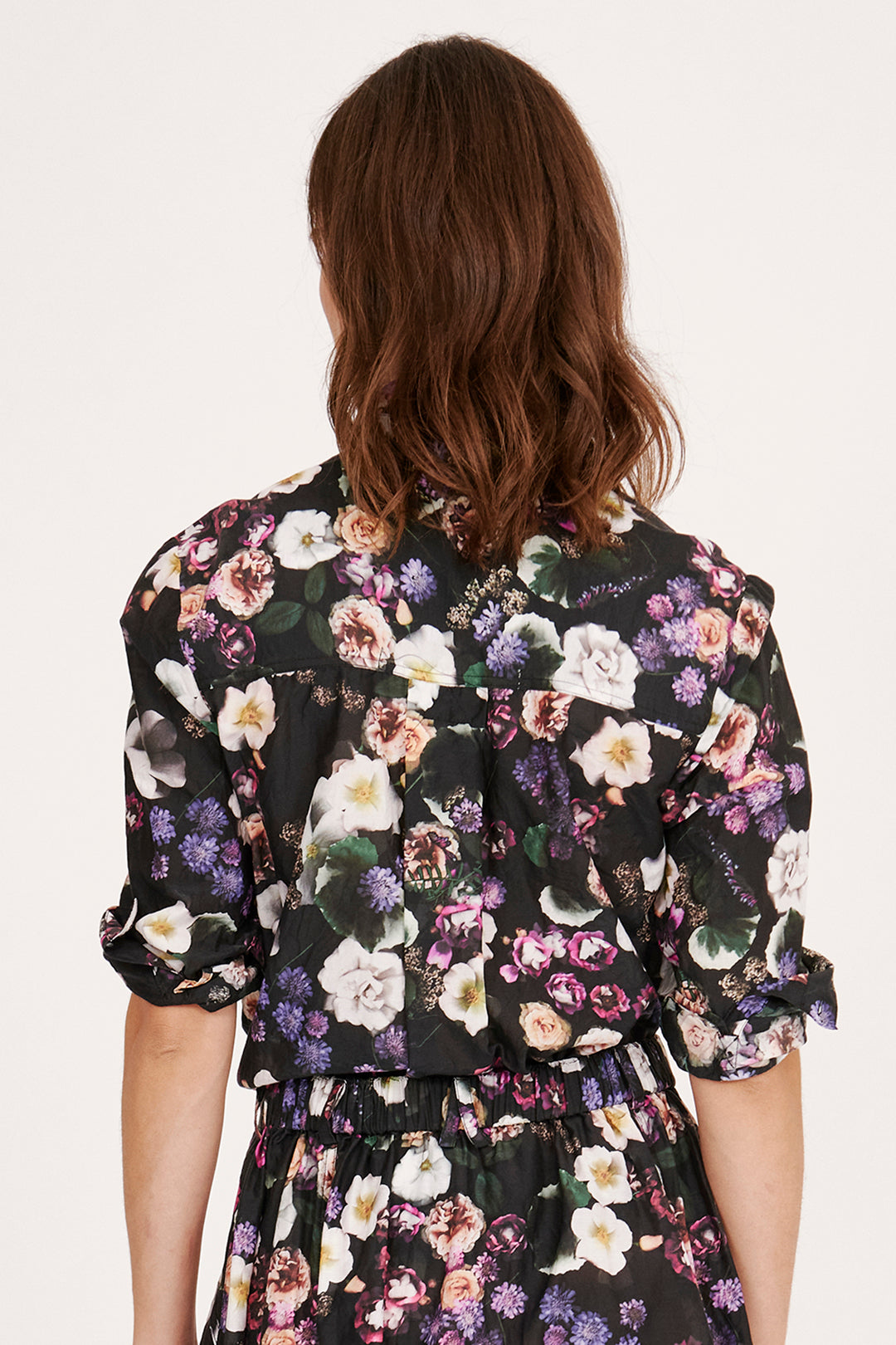 Silk Voile Black Floral Rodeo Blouse RA-TOP PREFALL'24   