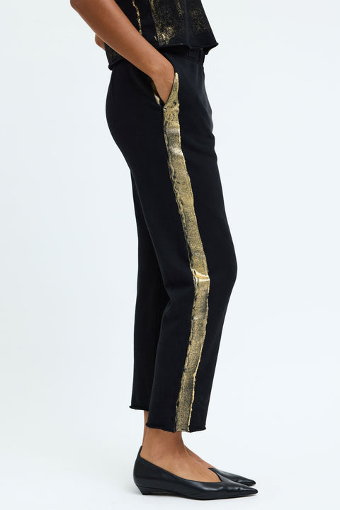 Black Gold Stripe Tira Sweatpant