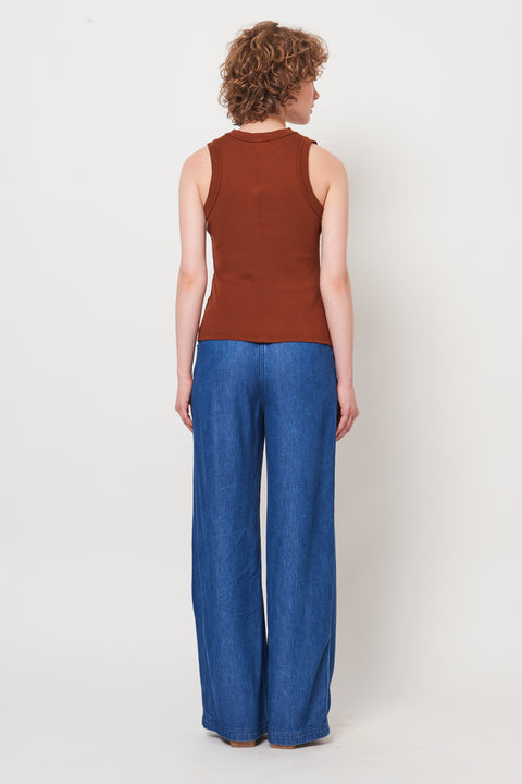 Cognac Leigh Tank Top RA-TOP/JERSEY ARCHIVE-FALL1'23      View 4 