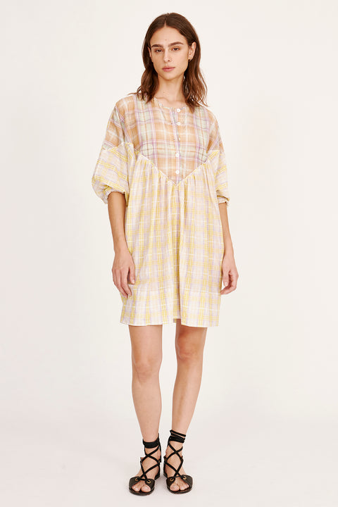 Silk Voile Sun Plaid PCH Dress