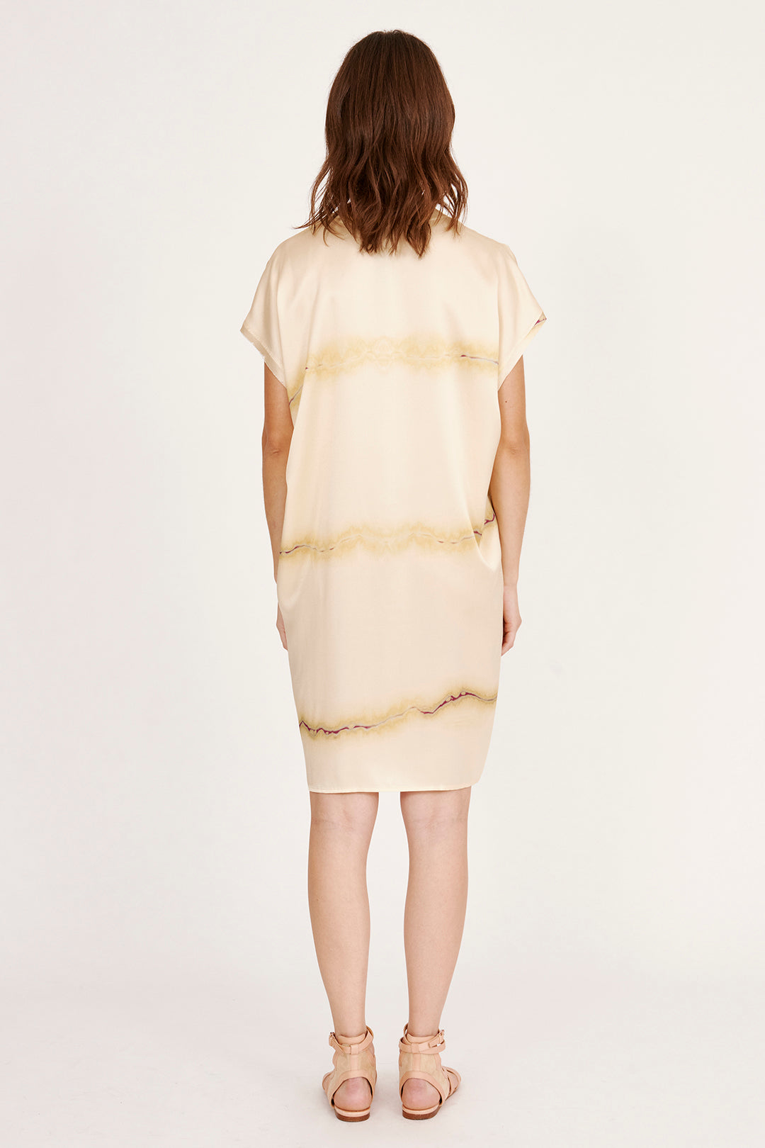 Silk Print Butter & Magenta Flores Dress RA-DRESS PREFALL'24   