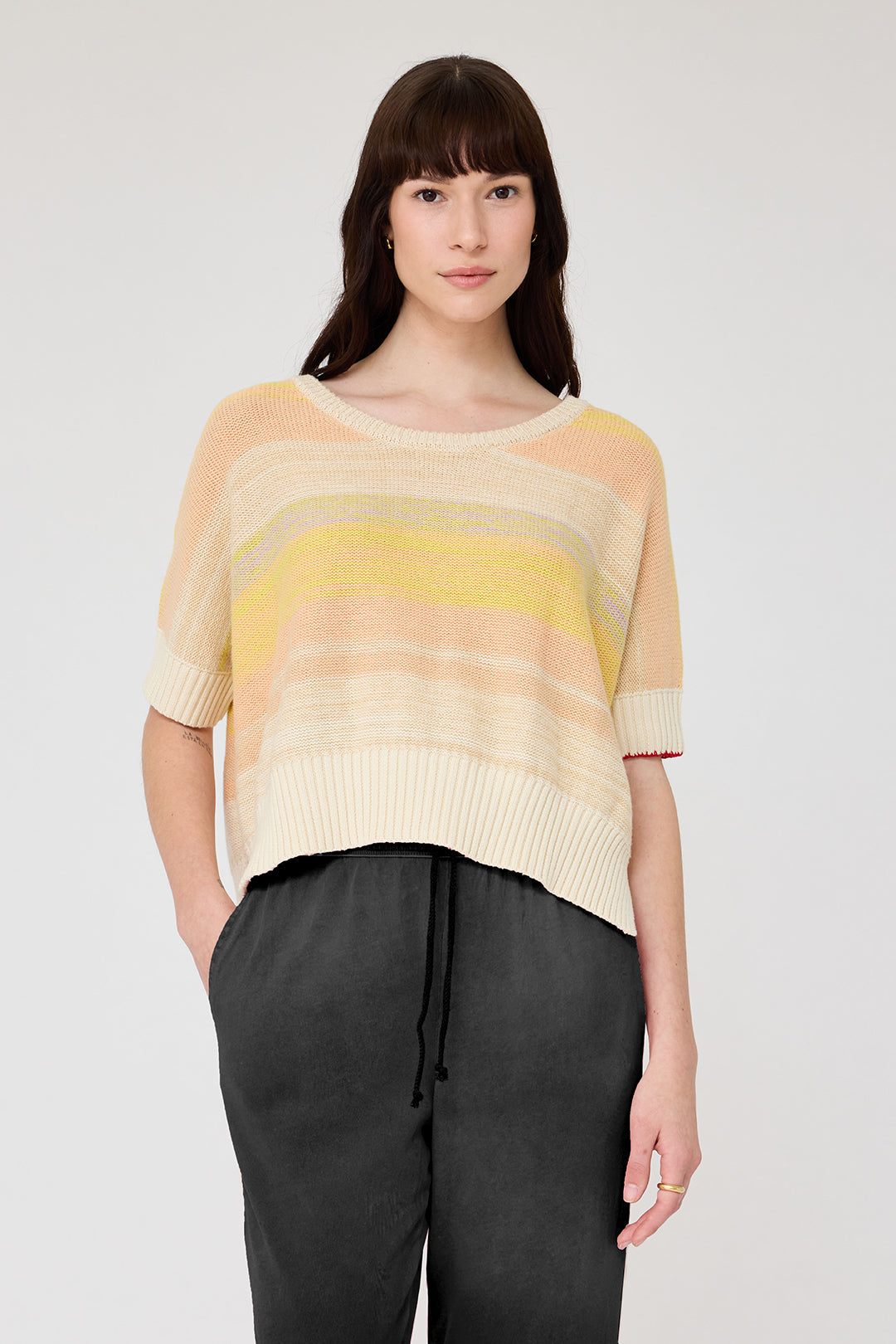 Cotton Cashmere Yellows Allesandro Sweater RA-SWEATER PREFALL'24   