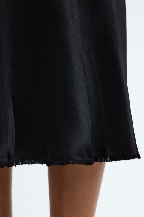 Pebble Satin Black Tinsley Bias Skirt View 4