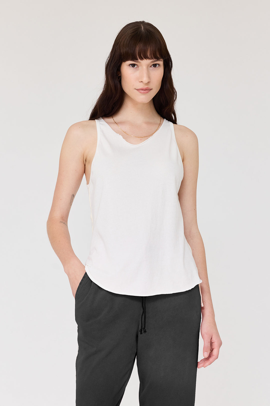 LATE Washed White Beverly Tank RA-TOP PREFALL'24   