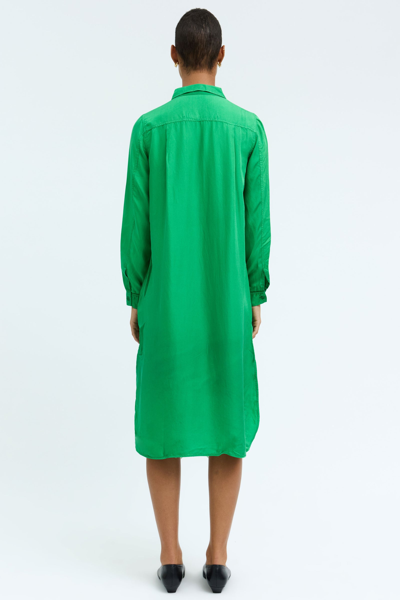 Silk Electric Green Tuxedo Dress