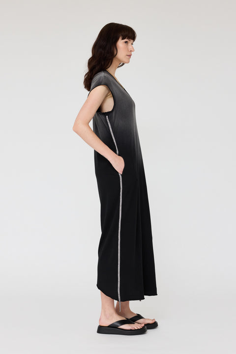 Faded Black Cocoon Maxi Dress RA-DRESS PREFALL'24      View 3 