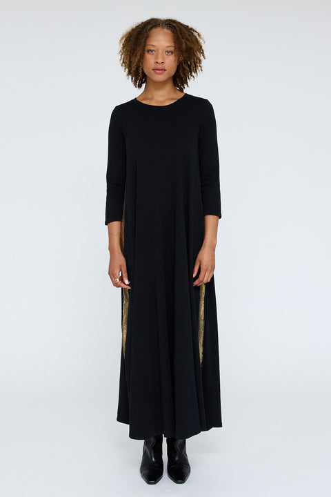 Black Gold Stripe Drama Maxi