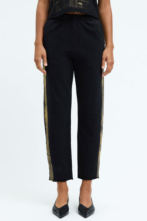 Black Gold Stripe Tira Sweatpant