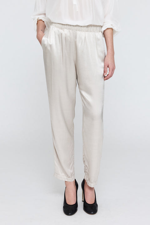 Pebble Satin Silver Mist Fez Pant