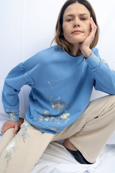 Vintage Fleece Wash Blue Hesperia Sweatshirt