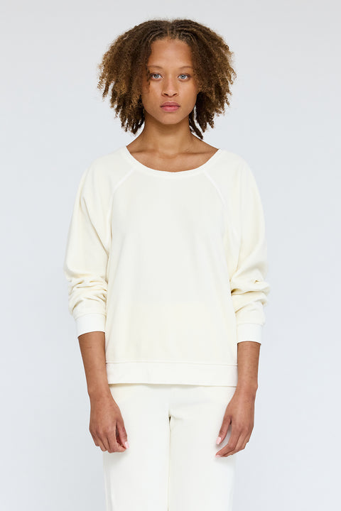 Velour Ivory Muse Sweatshirt