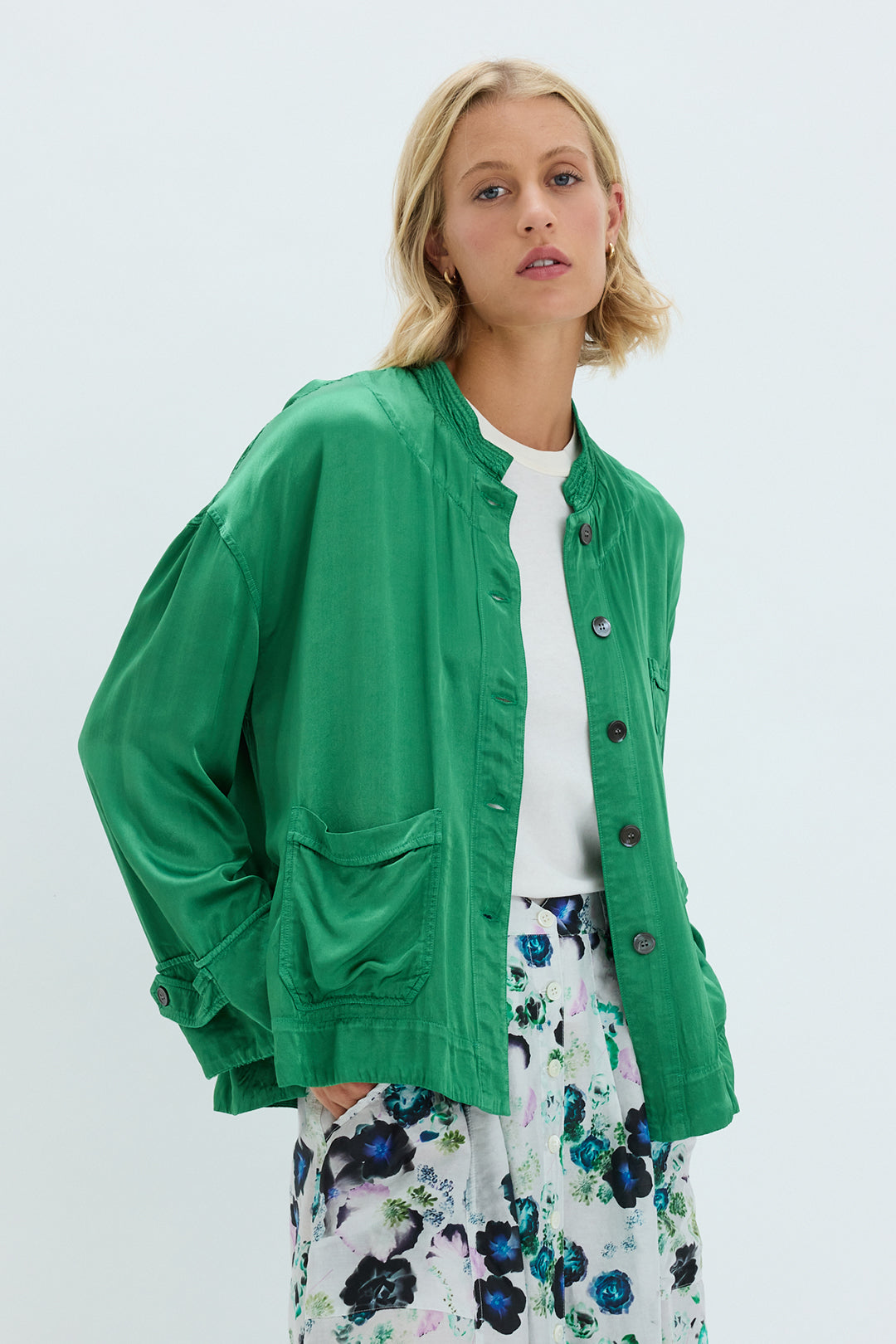 Pebble Satin Jade Fountain Jacket