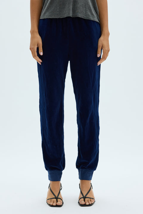 Velour Navy Muse Jogger