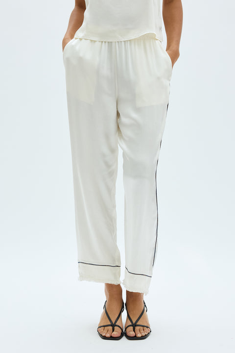 Pebble Satin Ivory Camden Pant