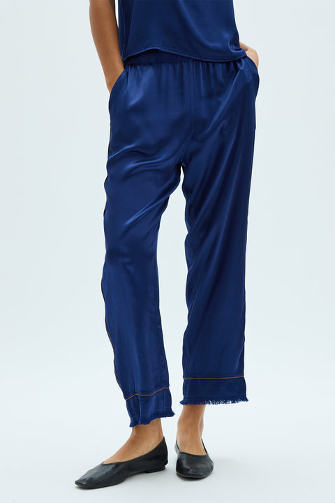 Pebble Satin Navy Camden Pant